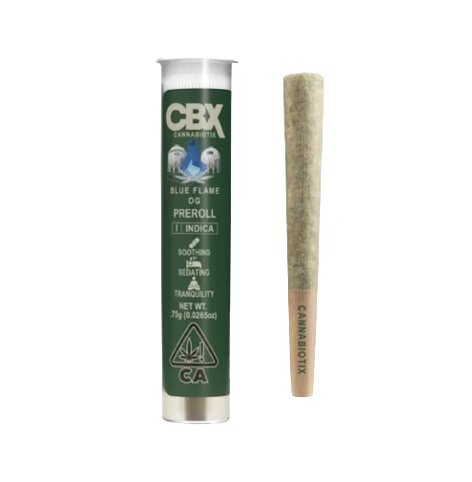 Photograph of product: Blue Flame OG Pre-Roll CBX