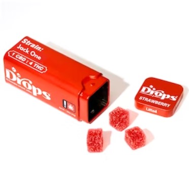 Photograph of product: !Gummy - Drops - Strawberry 1:1:2 - 100mg - THV