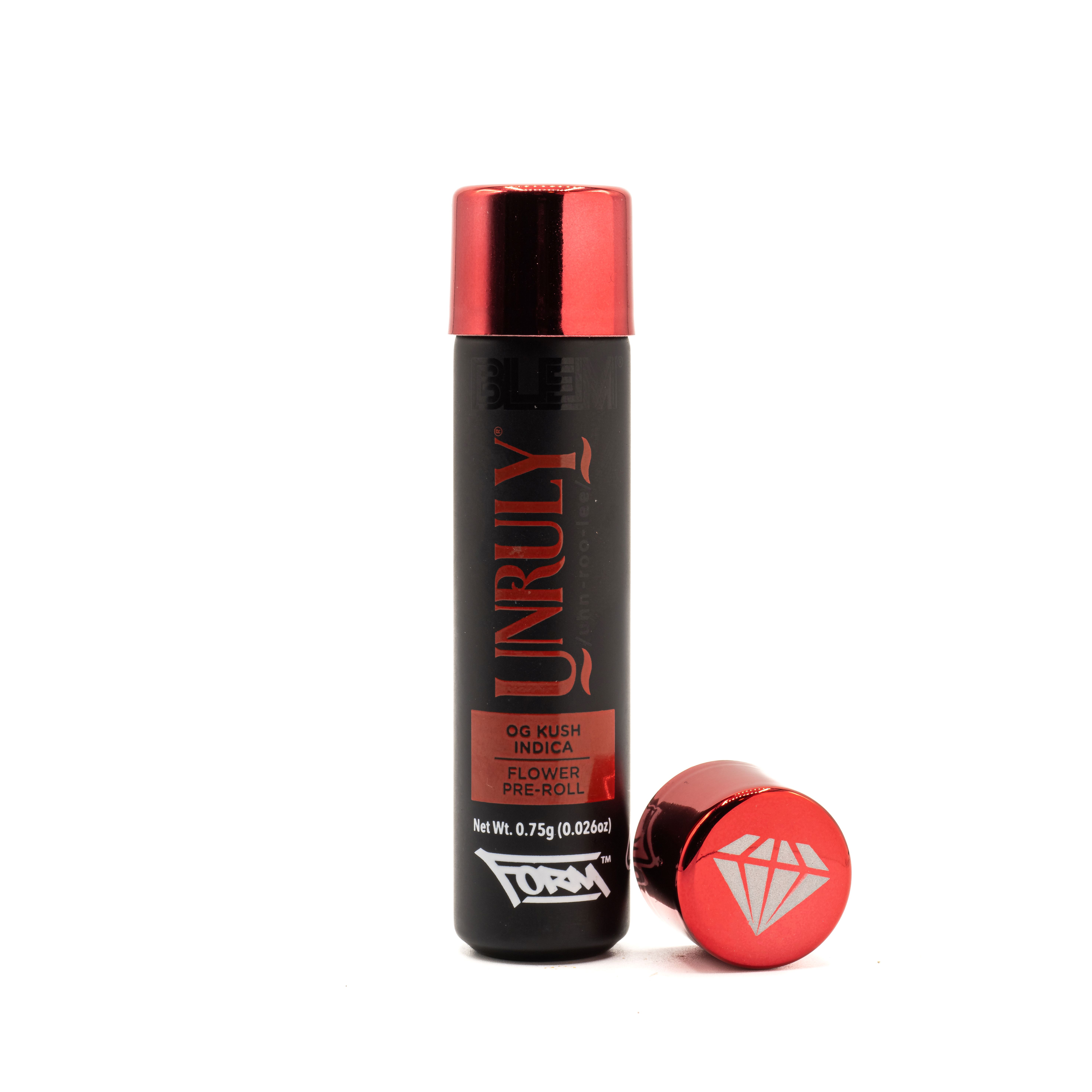 Photograph of product: BLEM | UNRULY OG - .75g Pre Roll