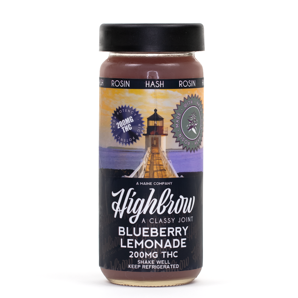 Photograph of product: Highbrow: 200mg Blueberry Lemonade au chocolat Rosin Drink