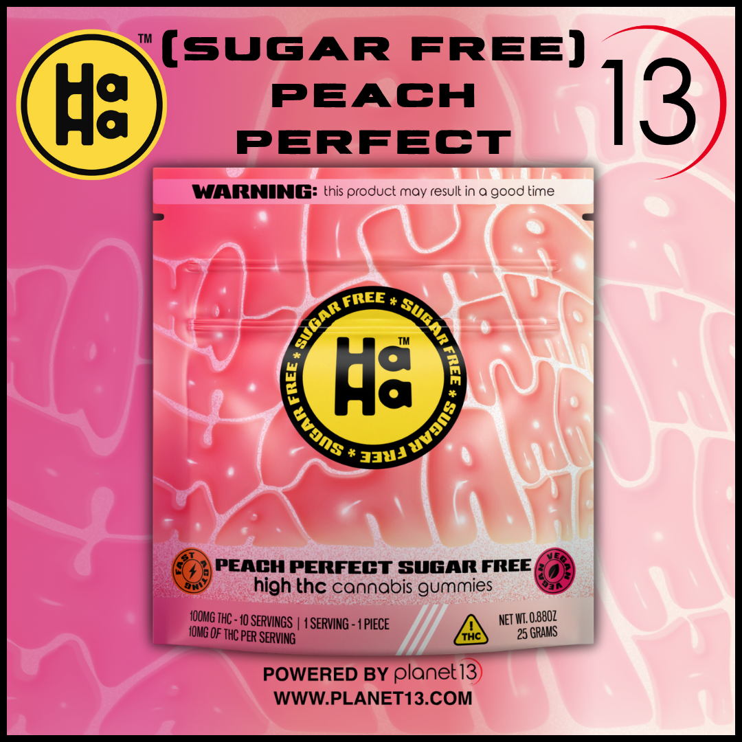 Photograph of product: Haha Sugar Free Peach Perfect Gummies