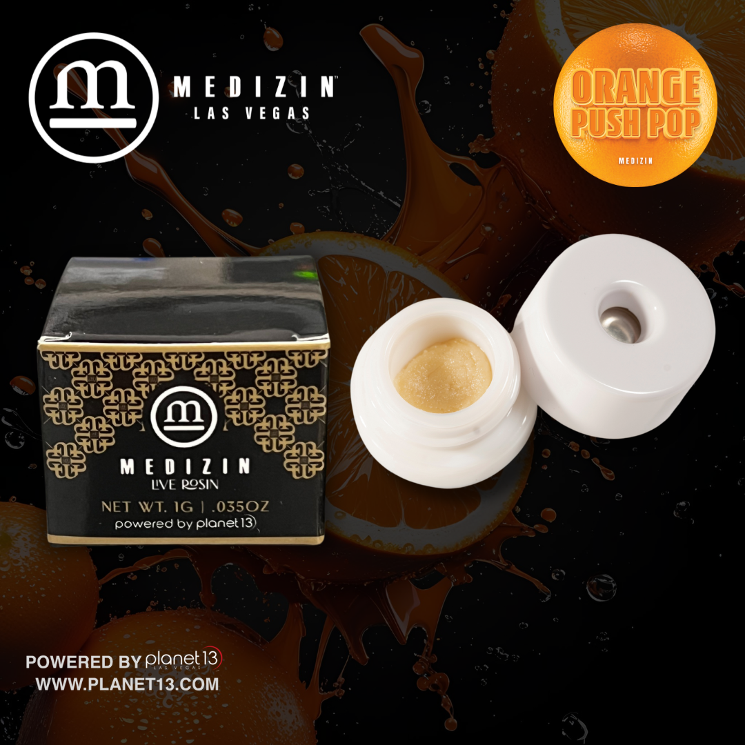 Photograph of product: Medizin Orange Push Pop 1g Live Rosin