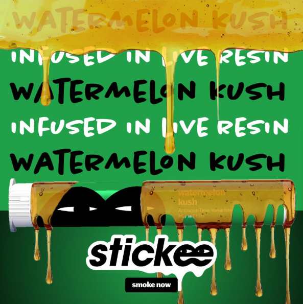 Photograph of product: Watermelon Kush | 1.2g | Live Resin Infused | Stickee