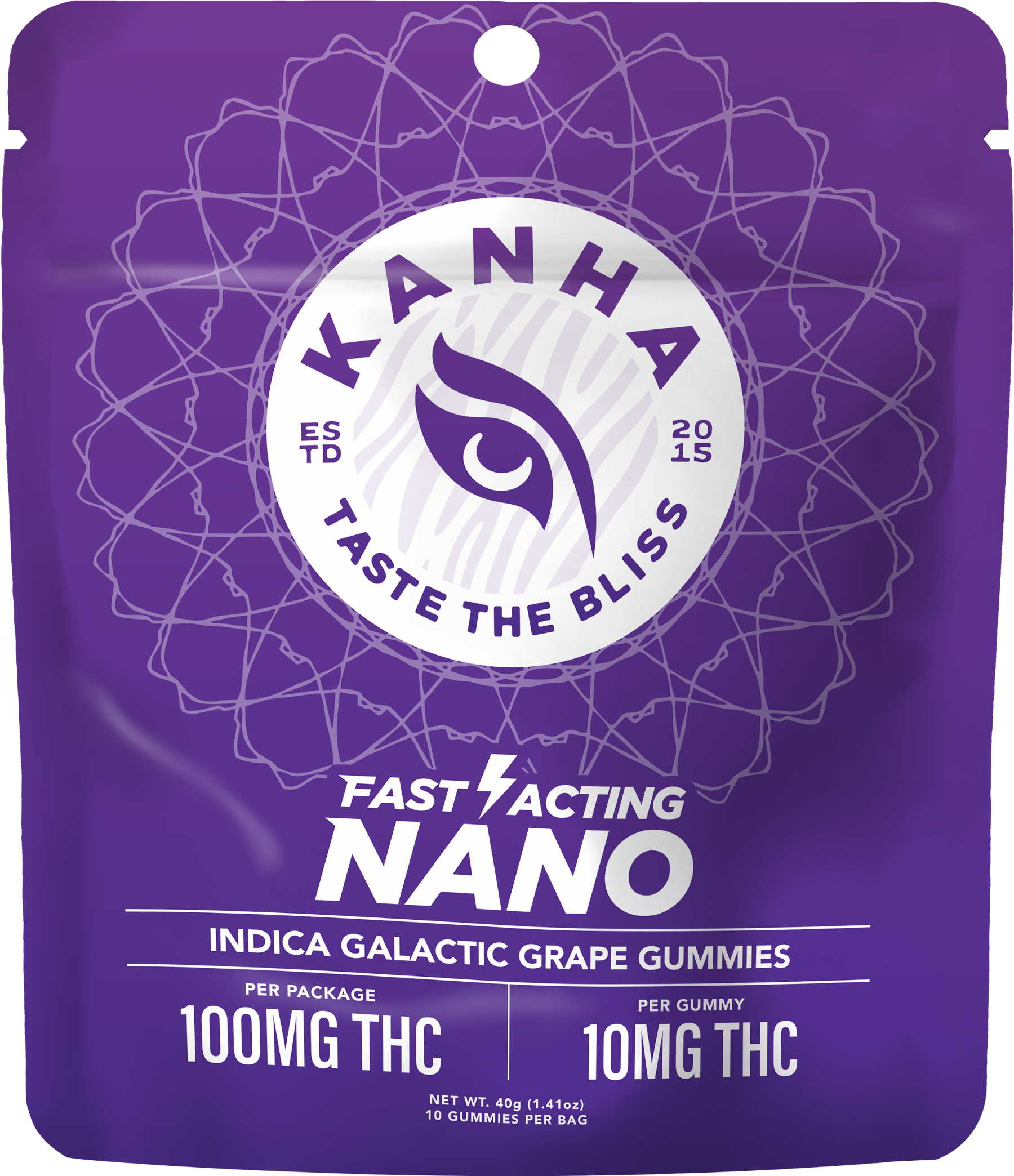 Photograph of product: Galactic Grape | 10mg | 10pk Fast-Acting Gummies | KANHA