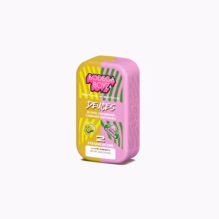 Photograph of product: Deuces | Lemon OG x Pink Guava | Live Resin Dual Chambered Disposable