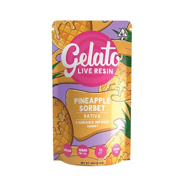 Photograph of product: Pineapple Sorbet | 100mg Live Resin Gummies