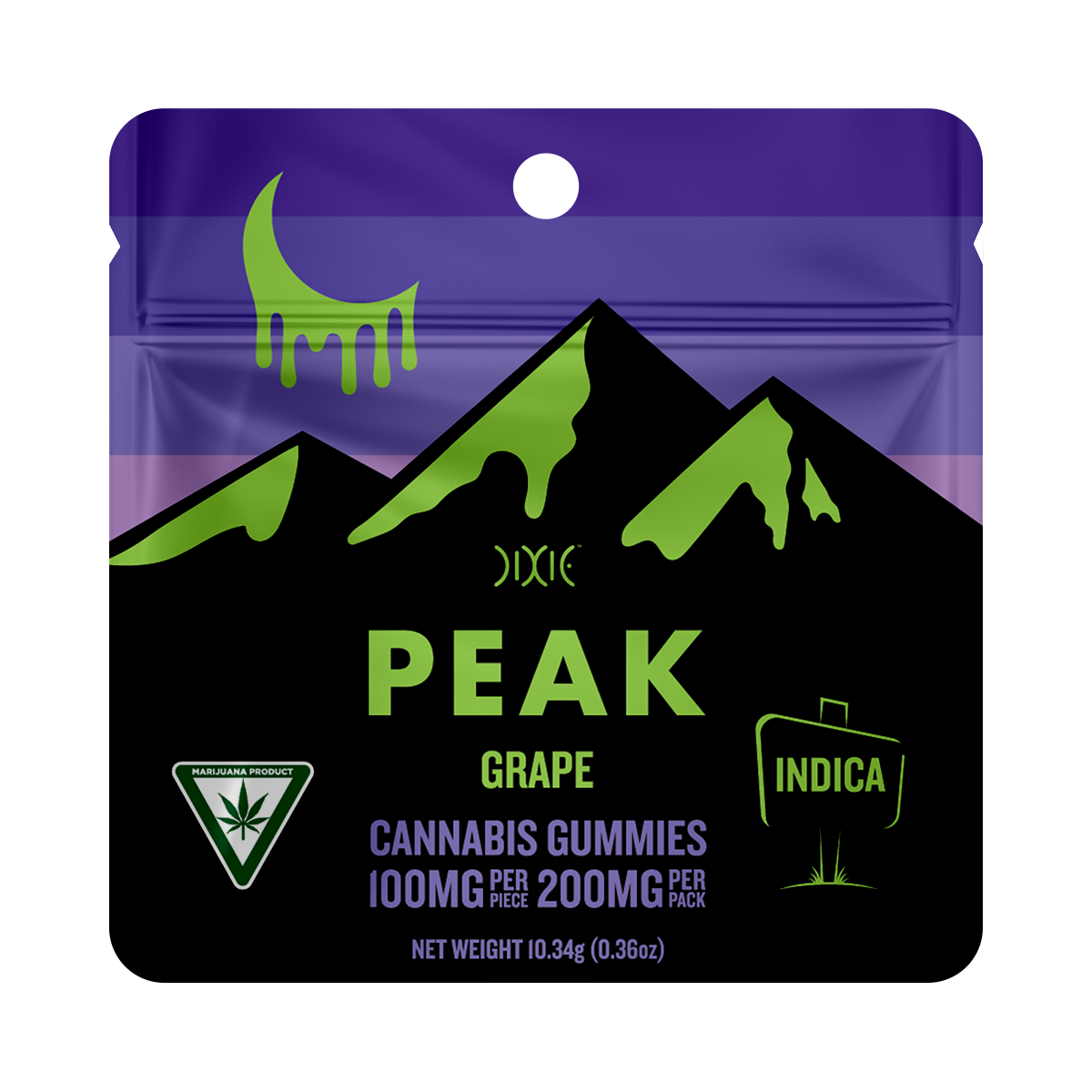 Photograph of product: Dixie Peak - Grape Gummy 2pk 200mg