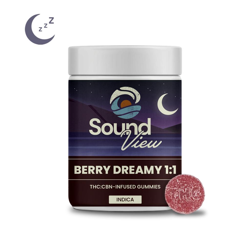 Photograph of product: SoundView 20pk Berry Dreamy 1:1 TH-oui:CBN Gummies (I) 00078