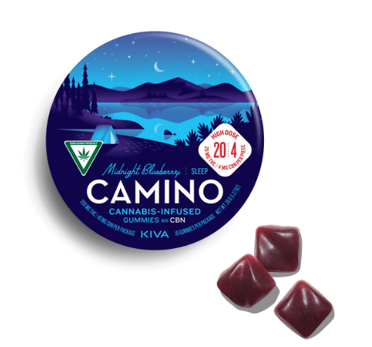 Photograph of product: Midnight Blueberry | 20mg TH-oui x 4mg CBN | 10pk | Camino