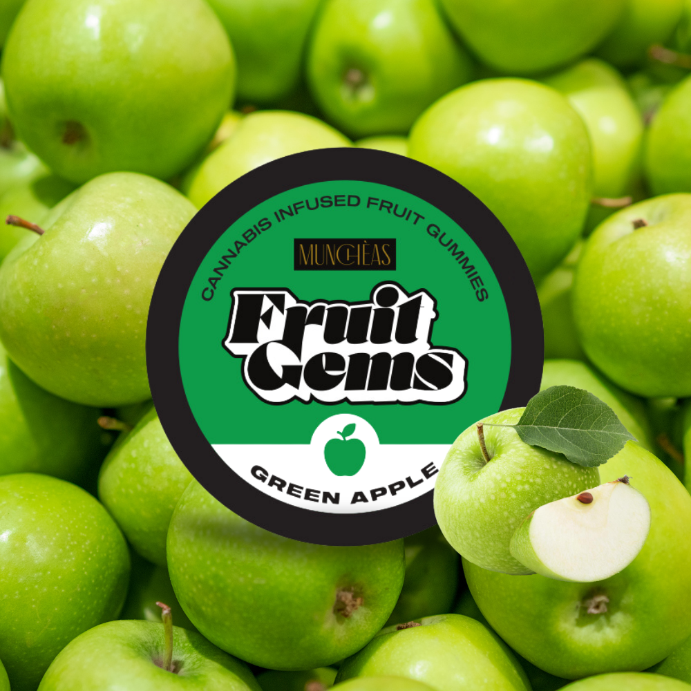 Photograph of product: Green Apple Gummies | Muncheas | 100mg