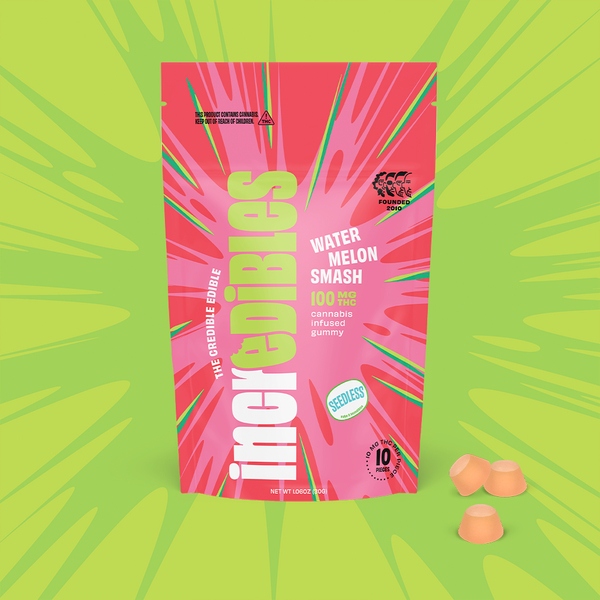 Photograph of product: Watermelon Smash | Gummies | 10 pack | 100mg TH-oui