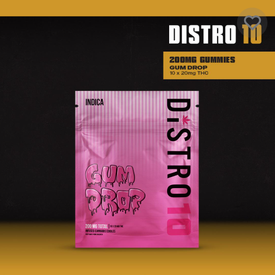 Photograph of product: Distro 10 200mg Gummies | Gum Drop - Oui'd