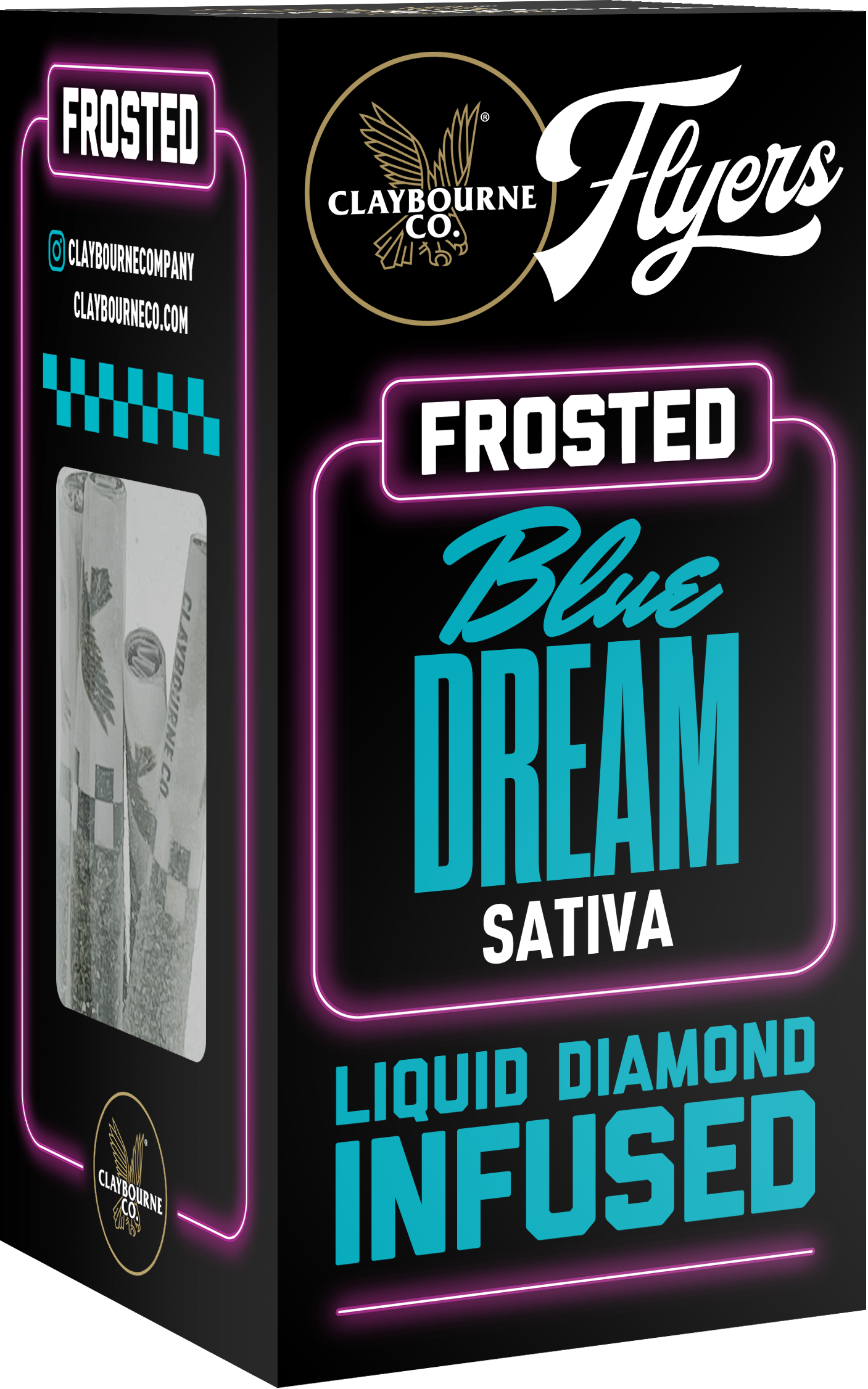 Photograph of product: Claybourne Co. - Blue Dream (Oui'd) Frosted Flyers 5pk Infused Preroll