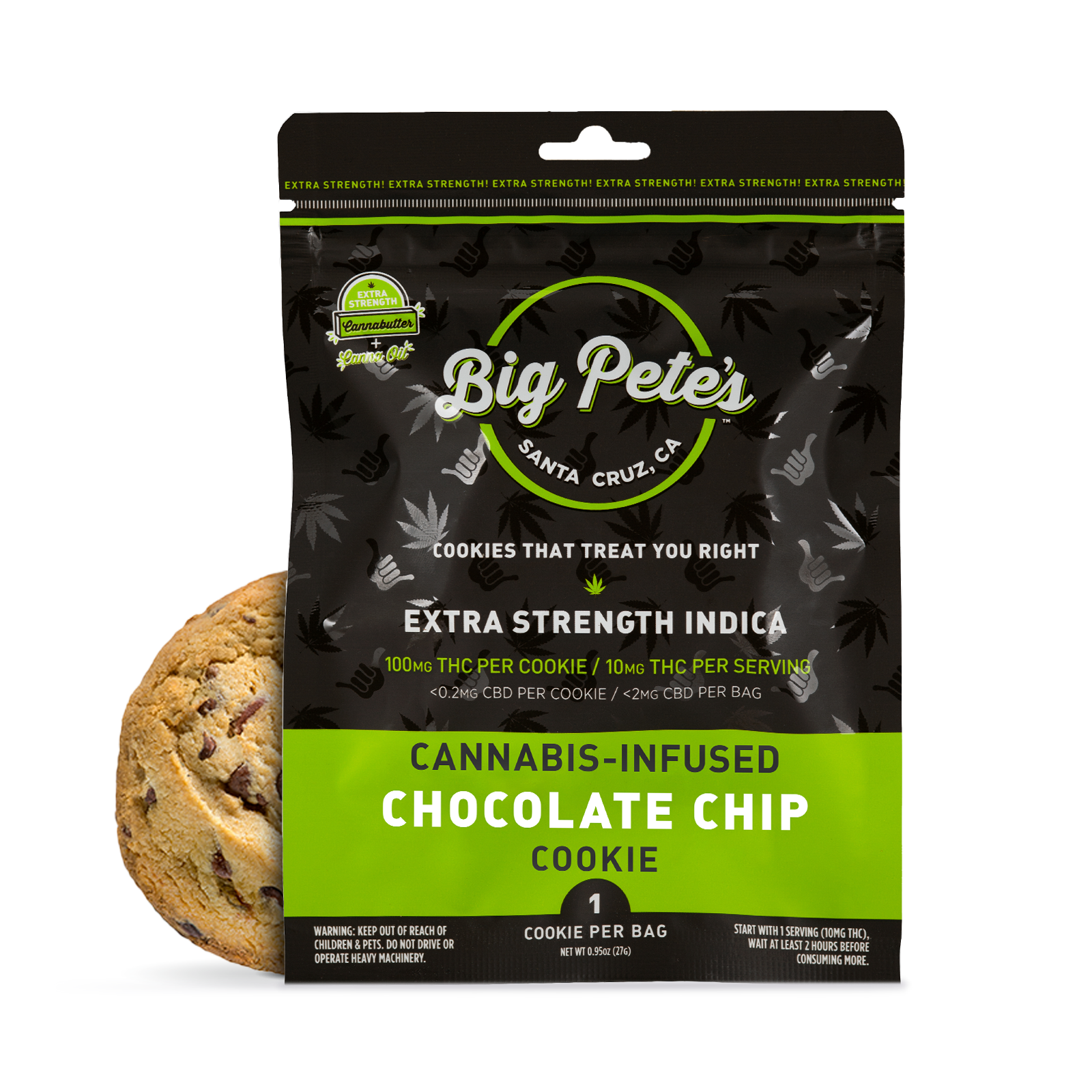 Photograph of product: Extra Strength Oui'd Chocolate Chip Cookie Single