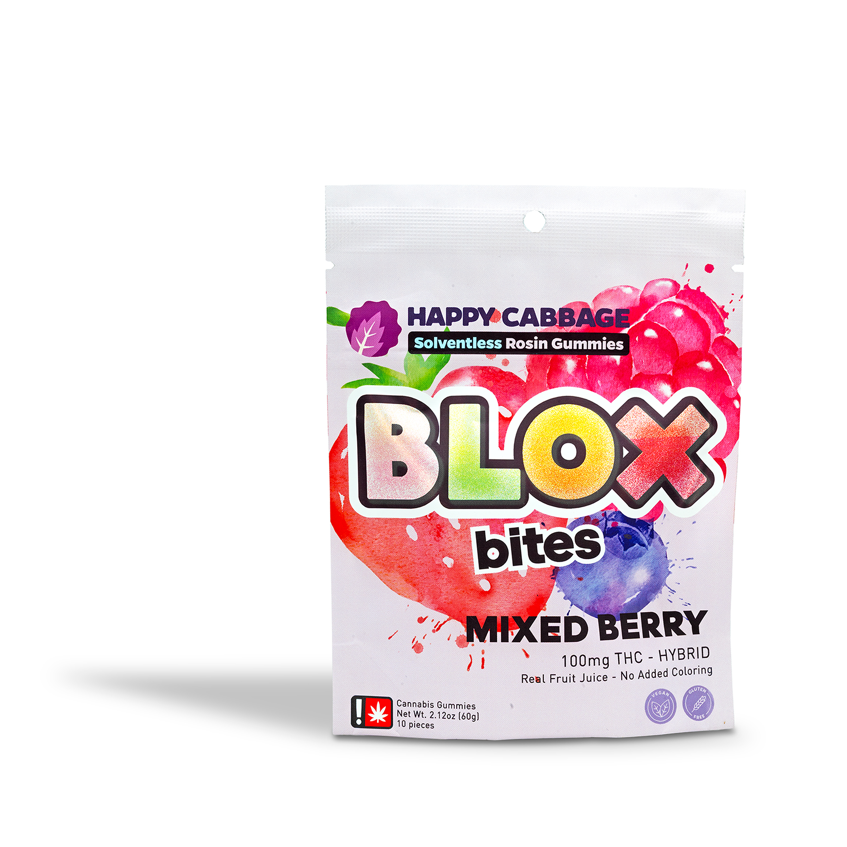 Photograph of product: Happy Cabbage - Mixed Berry Blox Bites 100mg - 2.12oz
