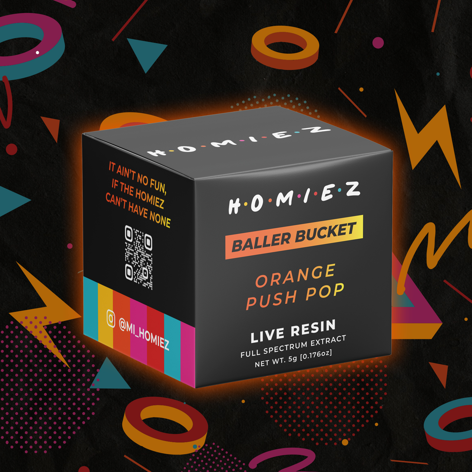 Photograph of product: Homiez Live Resin Baller Bucket Orange Push Pop