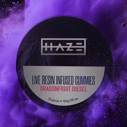Photograph of product: Dragonfruit Diesel (H) - Live Resin Gummies (100mg) - Haze