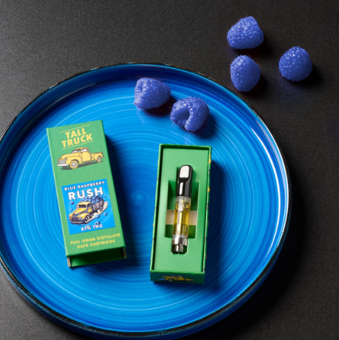Photograph of product: Tall Truck | Blue Raspberry Rush | Distillate | Cartridge