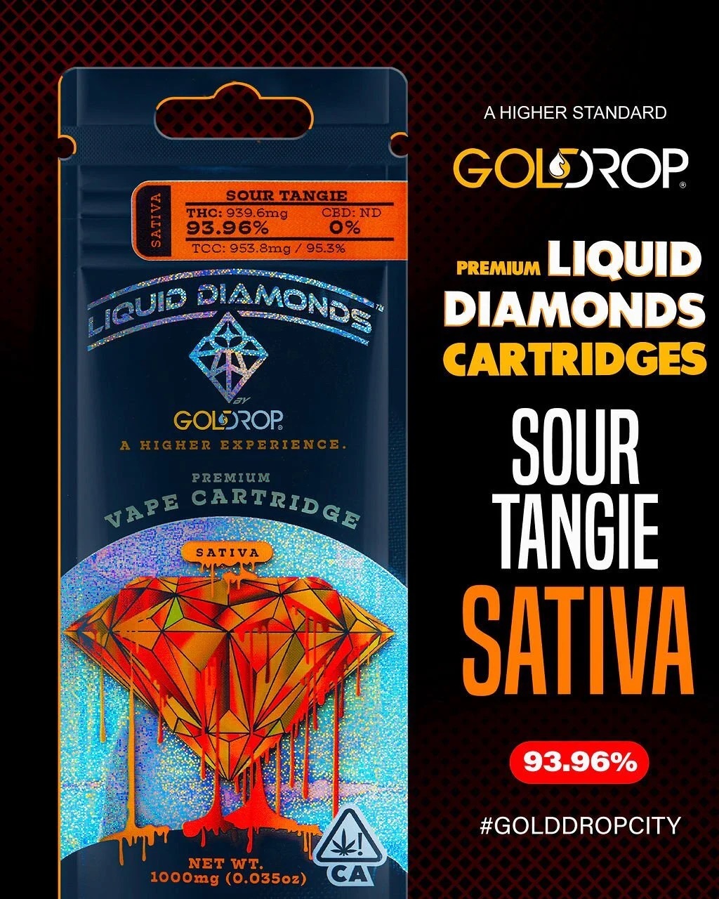 Photograph of product: Goldrop 1G Diamond Cart - Sour Tangie