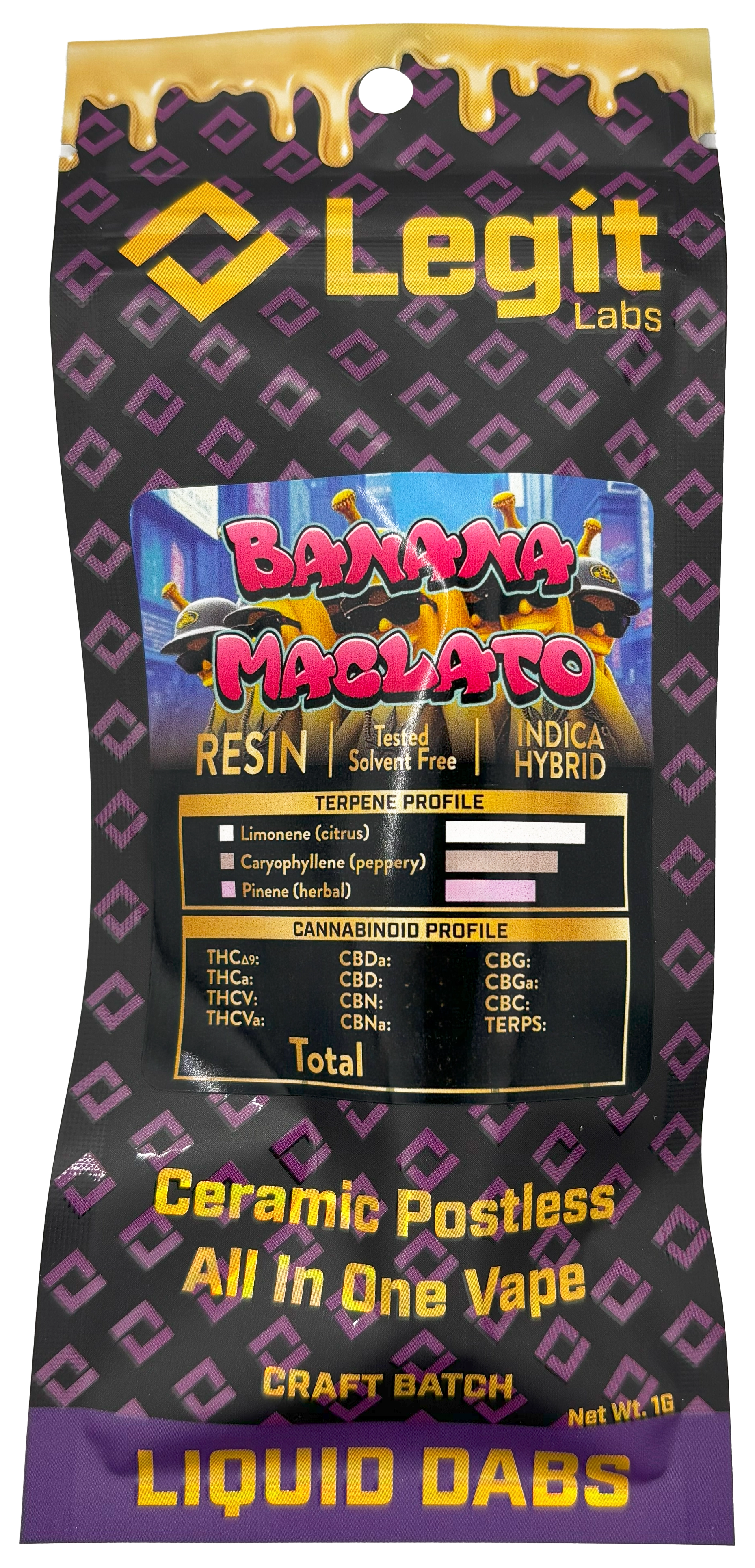 Photograph of product: Legit Labs | Banana MacLato | Disposable Cured Resin Vaporizer