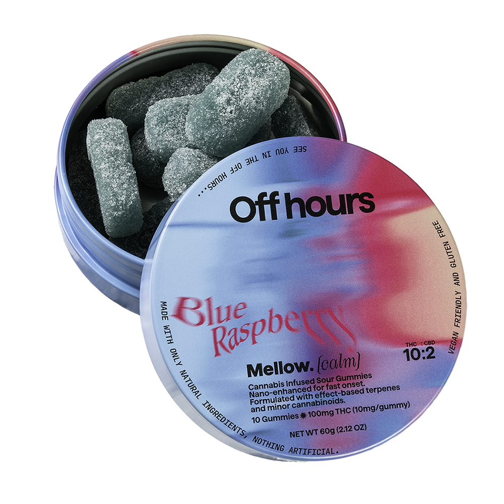 Photograph of product: Mellow Blue Raspberry Calm 10:2 TH-oui:CBD | Gummies [10pk x 10mg]