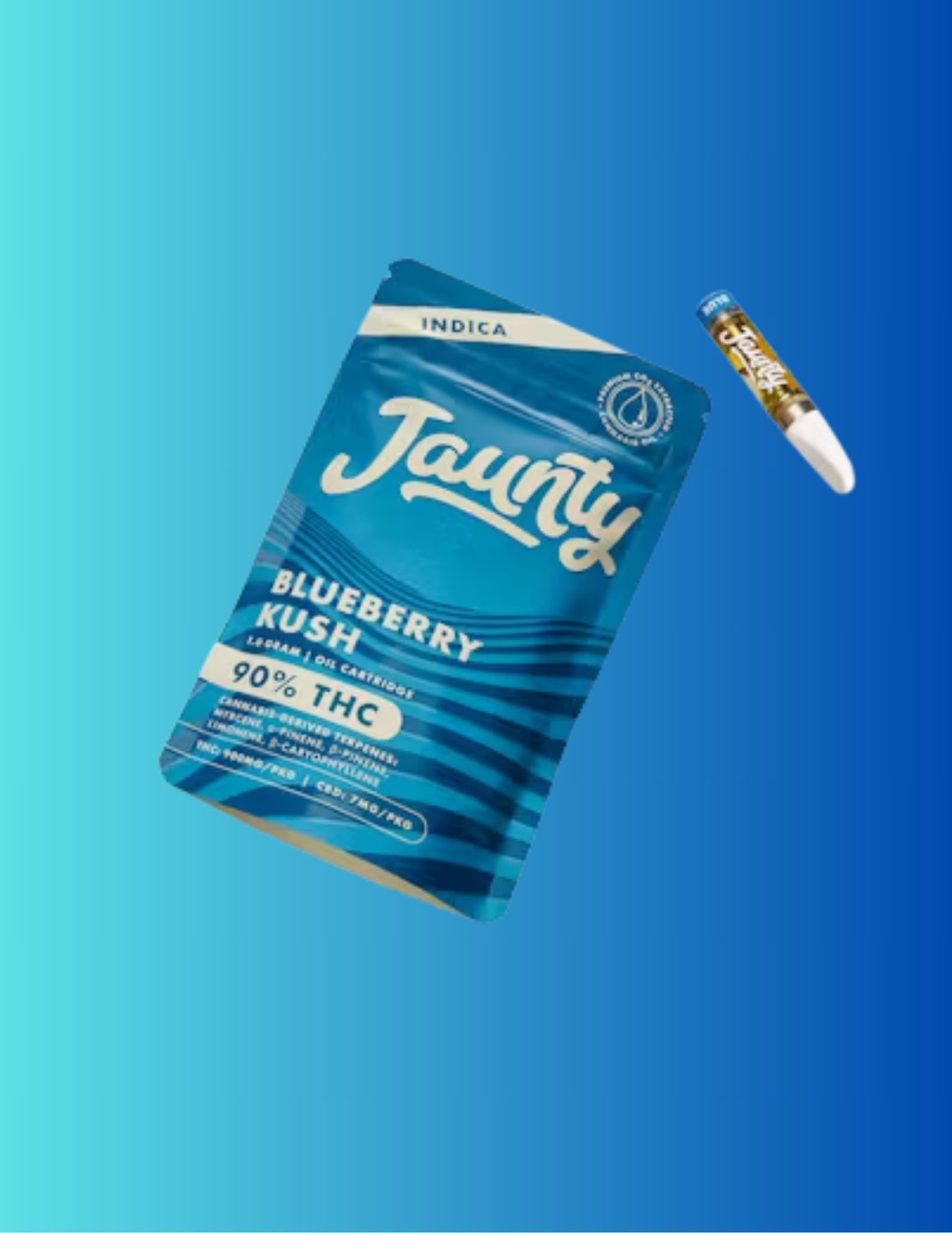 Photograph of product: Jaunty | 1g | 510 Vape Cart | Blueberry Kush