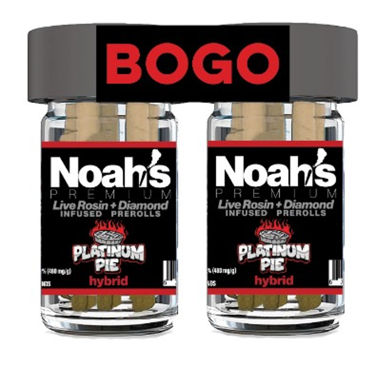 Photograph of product: NOAH'S BOGO PLATINUM PIE 5PK INFUSED PRE-ROLLS