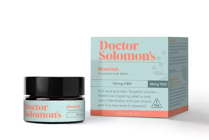 Photograph of product: Dr. Solomon's Balm Unwind 3:1 CBD:TH-oui (135mg CBD/45mg TH-oui) 180mg