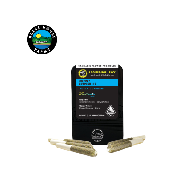 Photograph of product: DONNY BURGER #5 3.5G 5 PACK PREROLLS