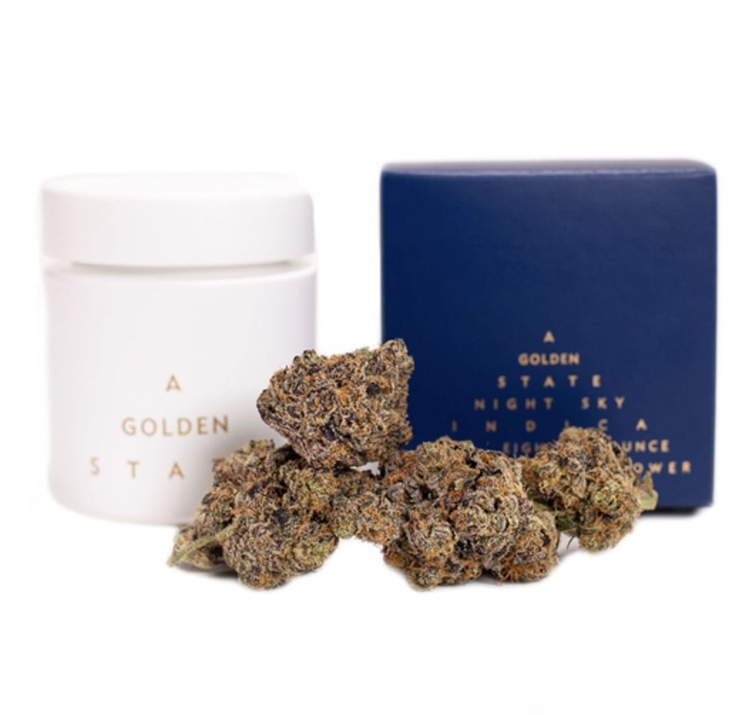 Photograph of product: A Golden State | Night Sky | Indoor Flower | 1/8oz - 3.5g
