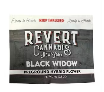 Photograph of product: Black Widow Kief Infused Ground Flower | 14g