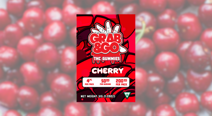 Photograph of product: Grab & Go | 200mg Gummies | Cherry