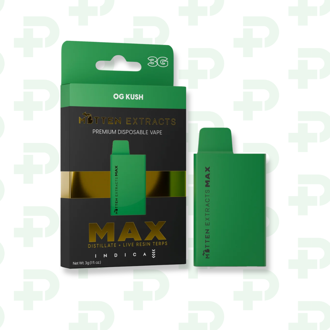 Photograph of product: Mitten Extracts MAX Disposable - Oui'd - OG Kush