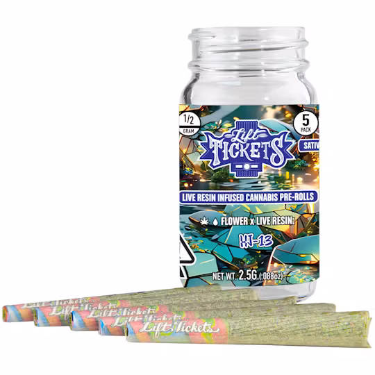 Photograph of Product: XJ-13 [S] (5PK) Infused Pre-Rolls | Lift Tickets