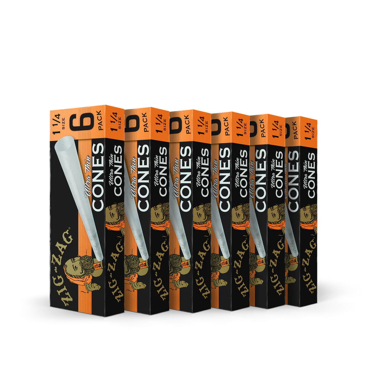Photograph of product: ZIG-ZAG  6 Pack Ultra Thin Cones