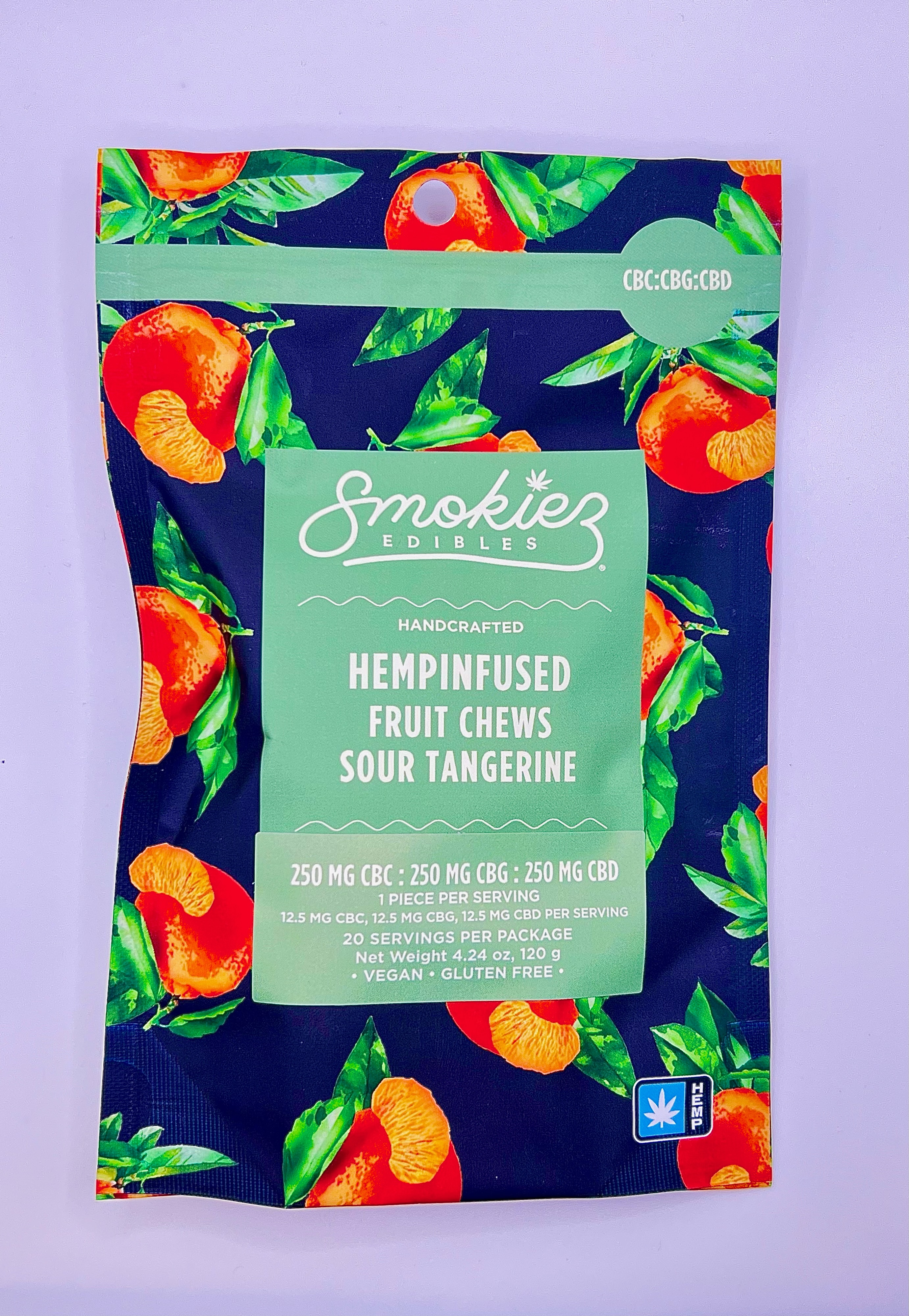 Photograph of product: Smokiez | Sour Tangerine 1:1:1 | CBC:CBG:CBD | Gummy 20pk