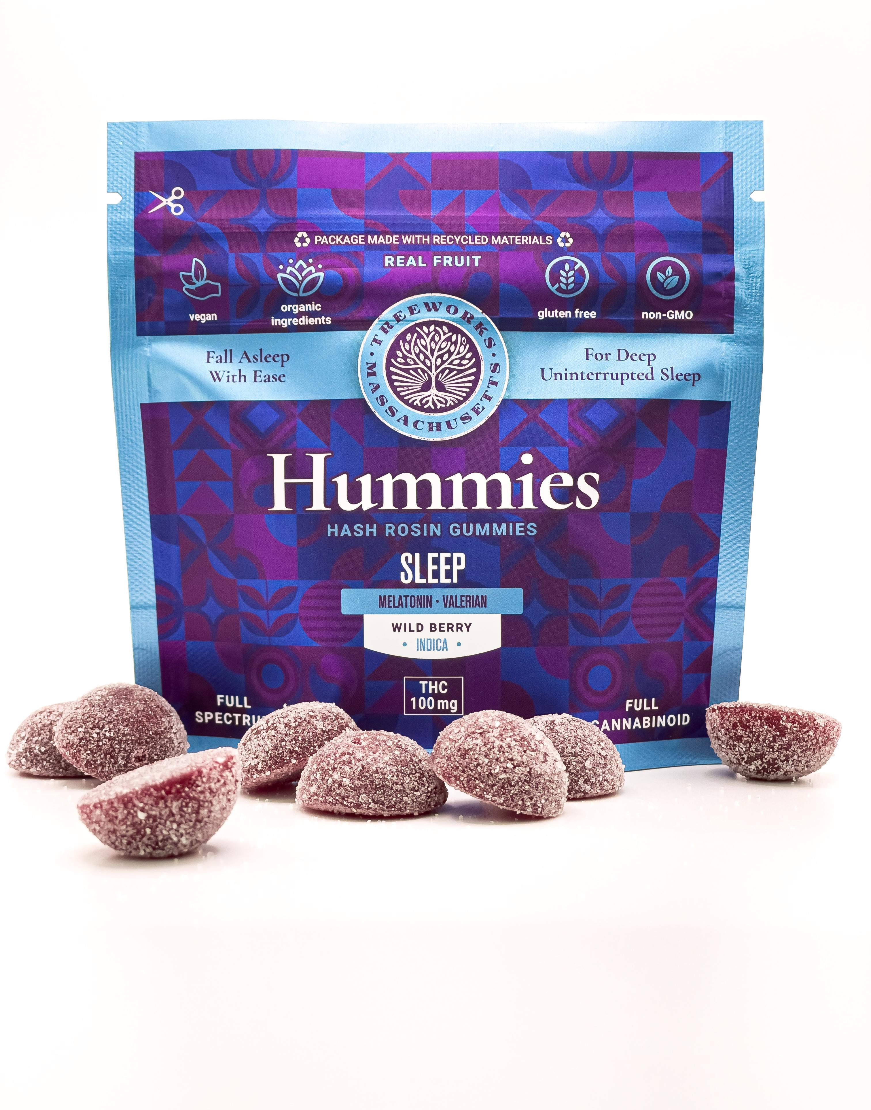 Photograph of product: Sleep Hummies: Wild Berry 10mg Gummies (Oui'd) - 100mg