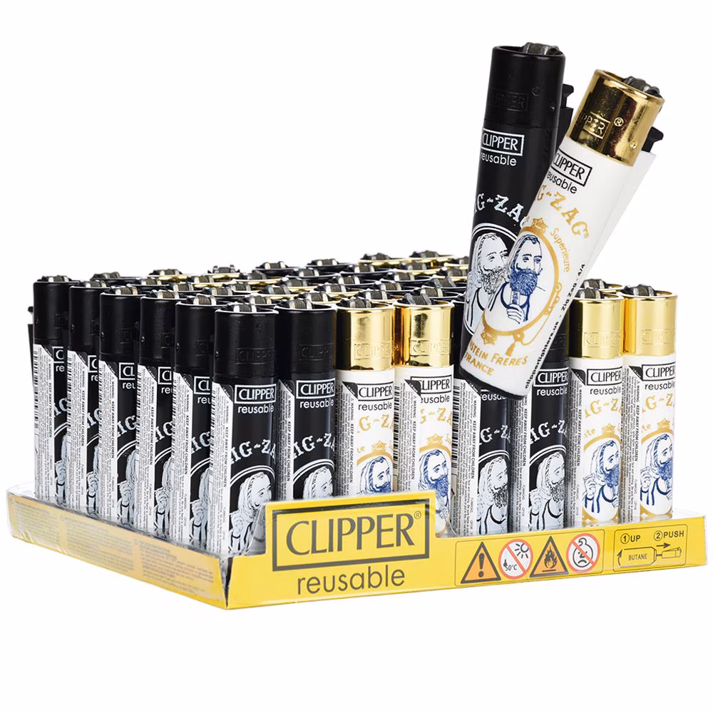 Photograph of product: Clipper Lighter | Zig Zag Logo | Assorted Designs