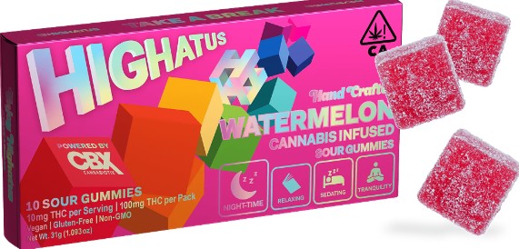 Photograph of product: Watermelon [I] - 100MG Sour Gummies 10PK