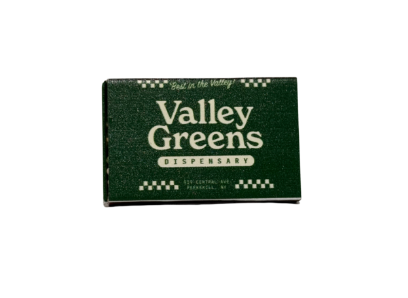 Photograph of product: Valley Greens | Wood Stick Matches | Green Box
