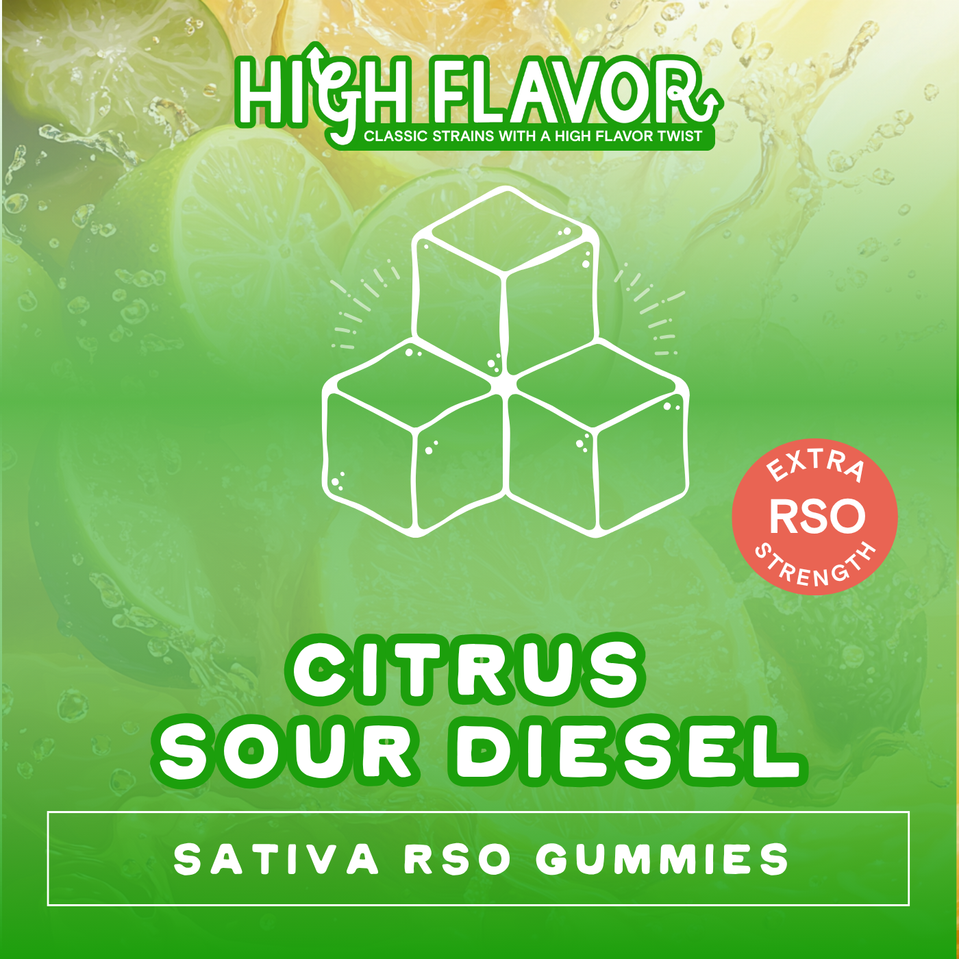 Photograph of product: Citrus Sour Diesel I RSO Gummy | 10 Pack (20 Servings) (90-110mg)