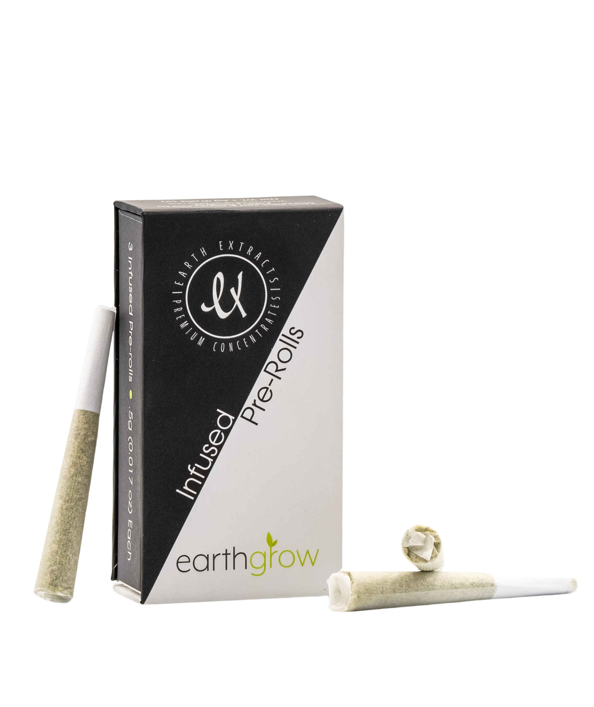 Photograph of product: Earthgrow Gas Face Infused Pre Rolls 3pk
