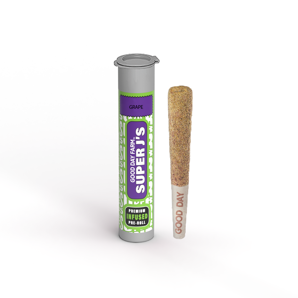 Photograph of product: Glitter Bomb | Super J's | Grape Infused Pre-Roll (1ct)