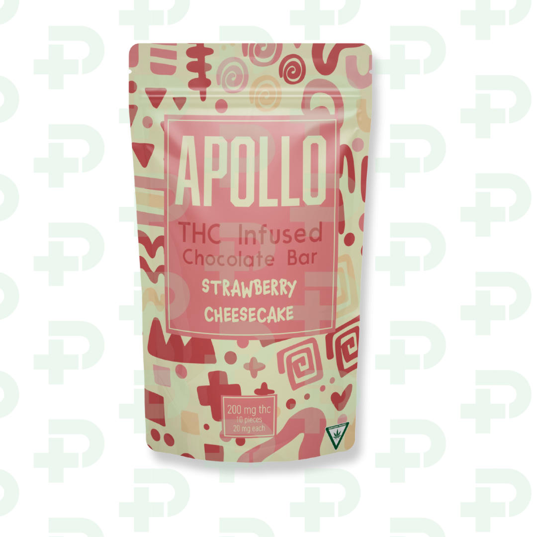 Photograph of product: Apollo - Chocolate Bar 200mg - Strawberry Cheesecake