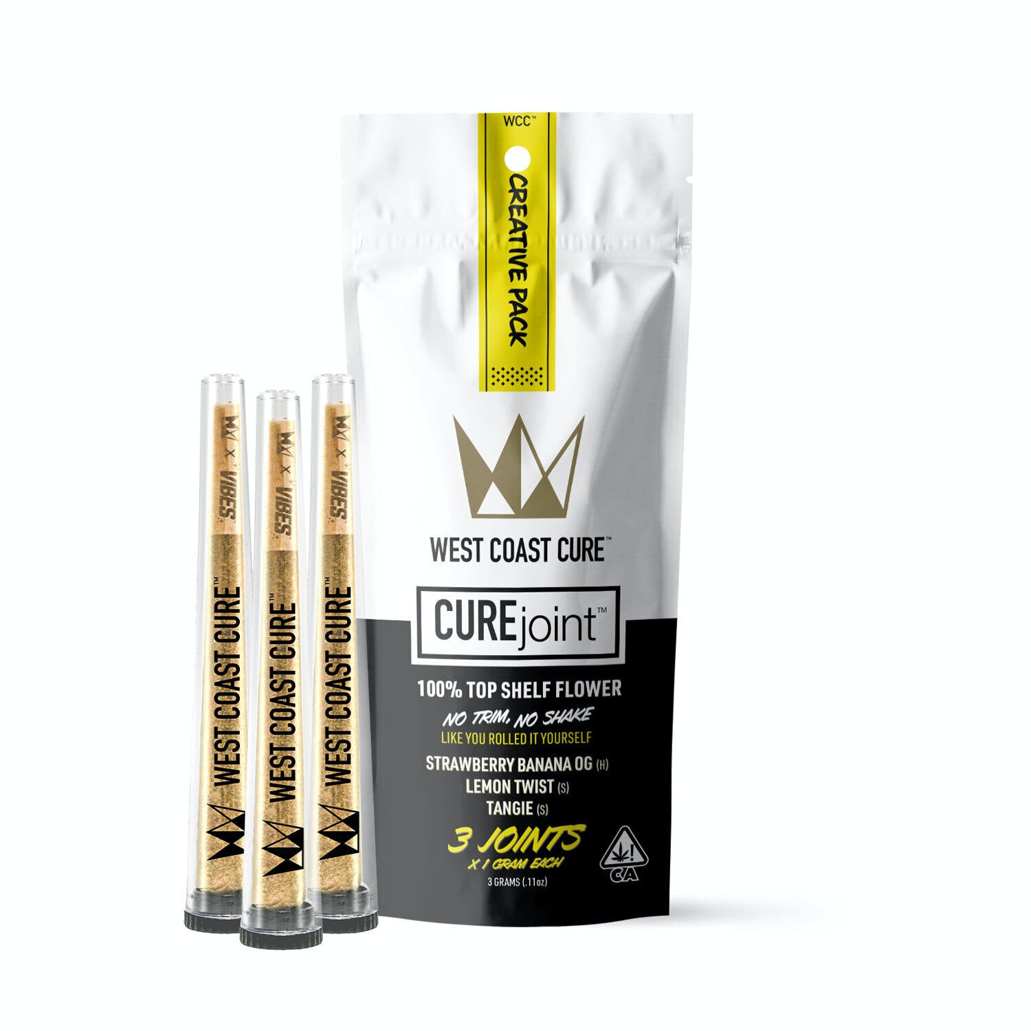 Photograph of product: West Coast Cure Creative Pack Preroll 3pk 3g