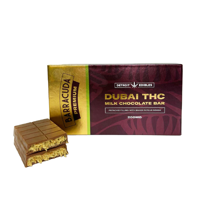 Photograph of product: Dubai Chocolate Barracuda Premium Bar, 200mg