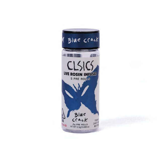 Photograph of product: Blue Crack | 5pck .5g Rosin Infused Prerolls - 