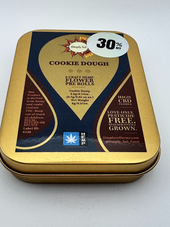 Photograph of product: Simply Sol Hemp Preroll 6pk | Cookie Dough