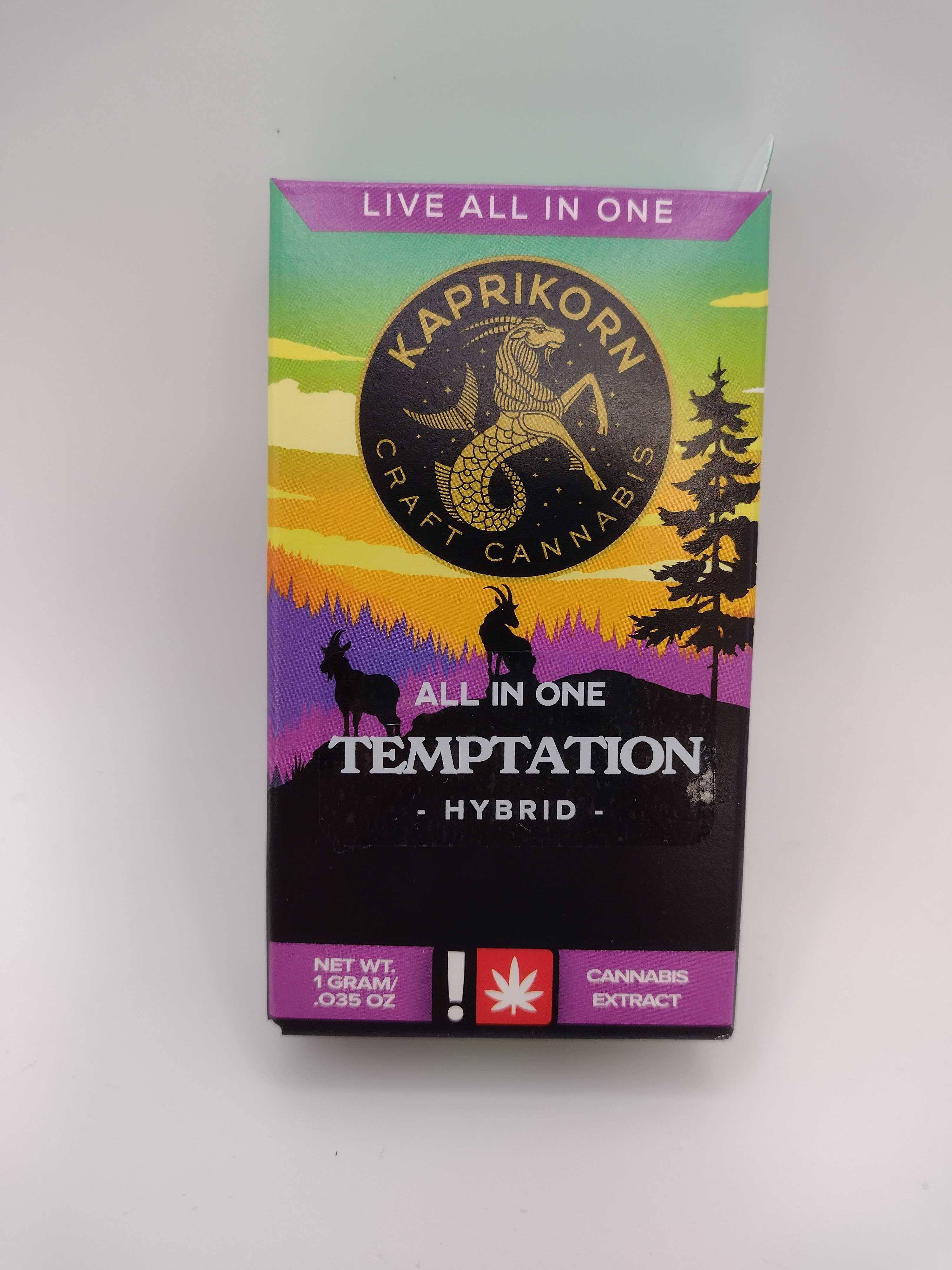 Photograph of product: Kaprikorn - Temptation (H) - All-In-One Live Resin Cartridge 1g