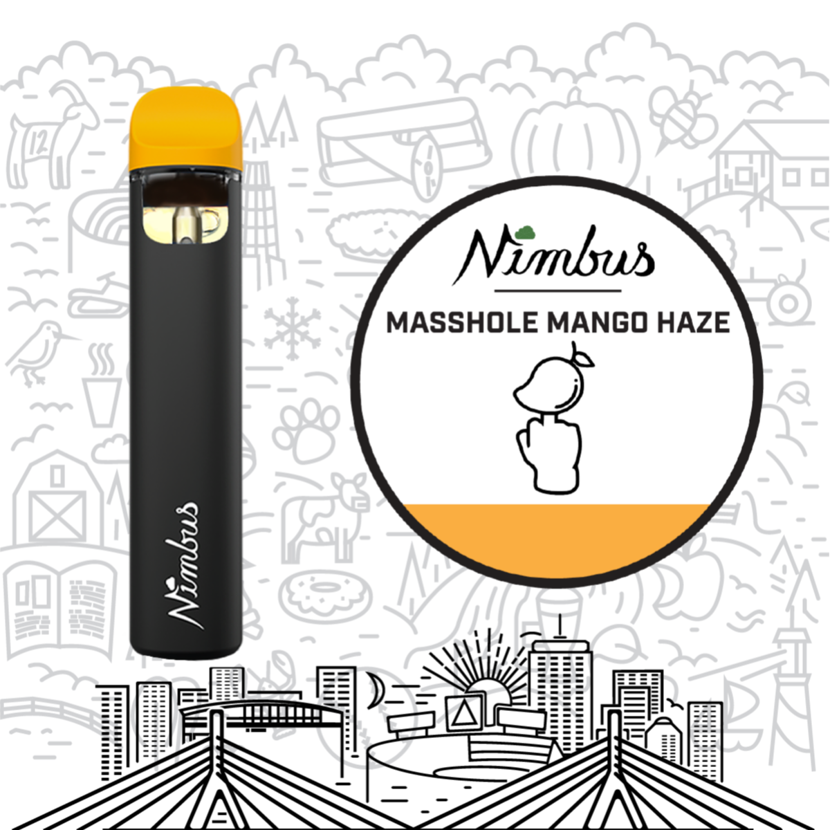Photograph of product: Masshole Mango Haze Disposable Vape | 0.5g, 1g or 2g - Nimbus